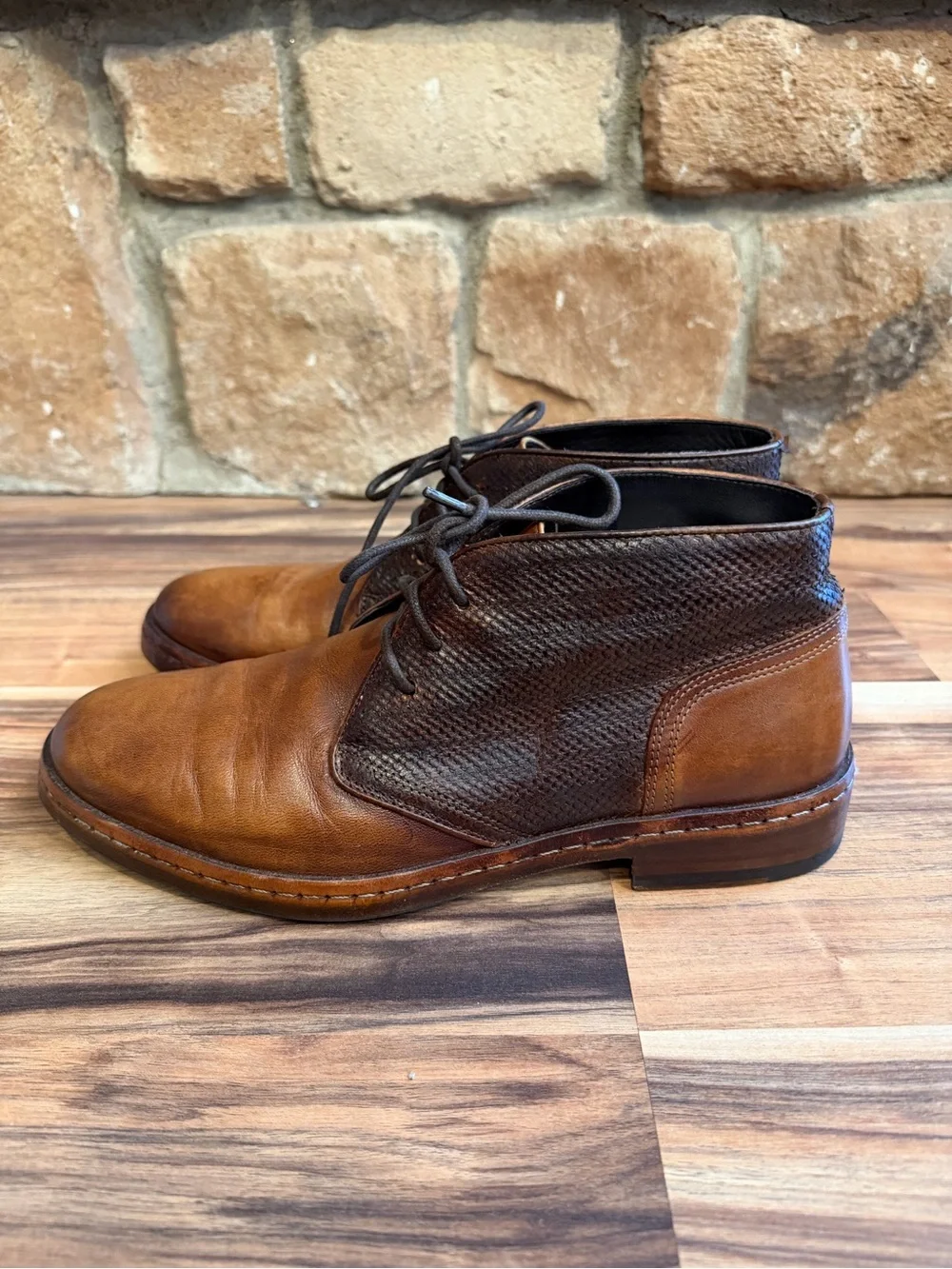 Johnston And Murphy Langley Mens Mixed Brown Chukka Leather Boots Size 9